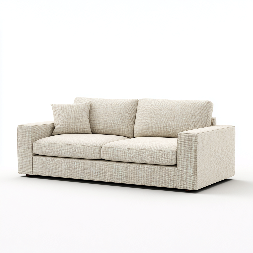 Divano A Due Posti Tessuto 188x92x86 Cm - Beige - Adatto Per Soggiorno - Design Moderno-Reststa