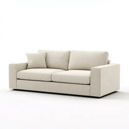 Divano A Due Posti Tessuto 188x92x86 Cm - Beige - Adatto Per Soggiorno - Design Moderno-Reststa