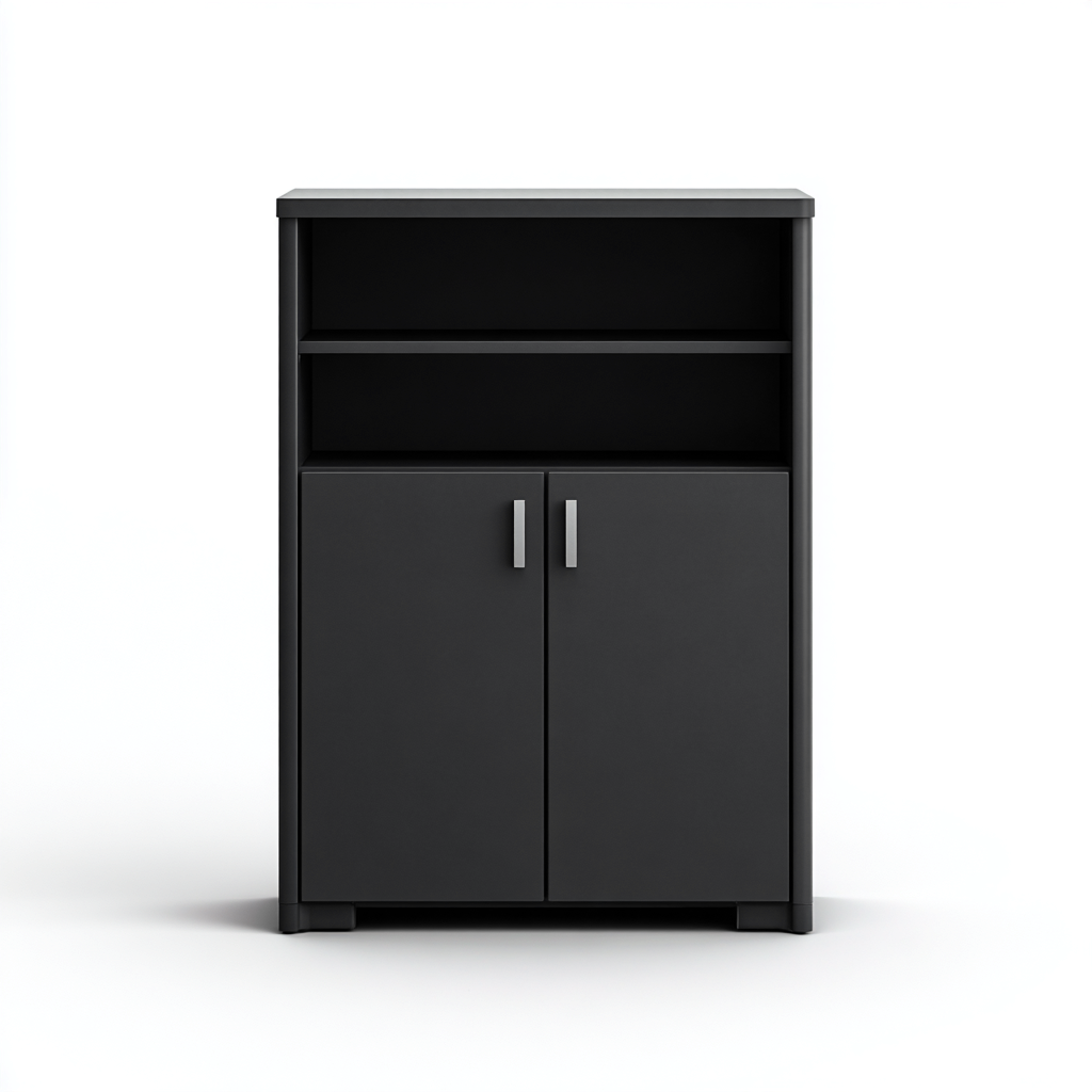 Armadietti Da Cucina In Legno Con Ripiani Aperti 80X35X110 Cm - Nero - Design Moderno Per Cucina-Reststa