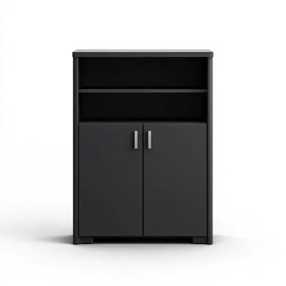 Armadietti Da Cucina In Legno Con Ripiani Aperti 80X35X110 Cm - Nero - Design Moderno Per Cucina-Reststa