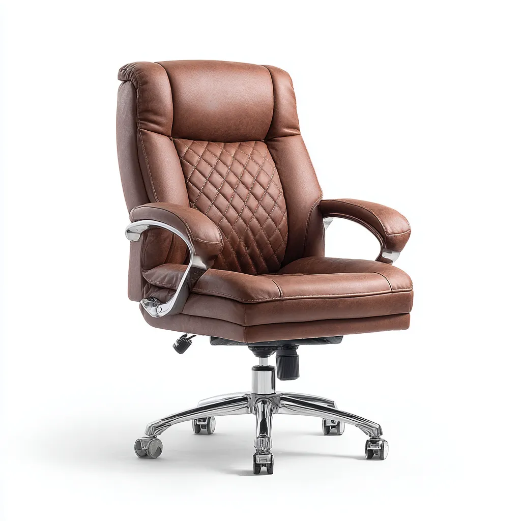 Sedia Da Ufficio In Pelle 65X70X115 Cm Marrone Per Ufficio - Design Ergonomico-Reststa