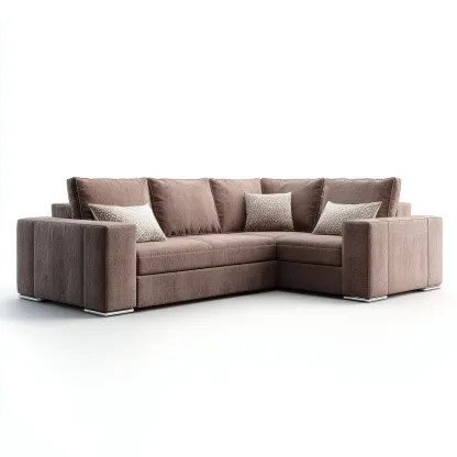 Divano Angolare Tessuto 278X188X90 Cm - Marrone - Adatto Per Soggiorno - Design Moderno-Reststa