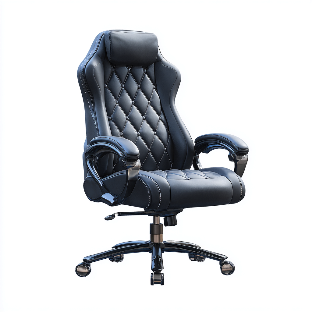 Sedia Da Ufficio In Similpelle 70x74x122 Cm Nera Per Ufficio - Schienale Alto Ergonomico-Reststa