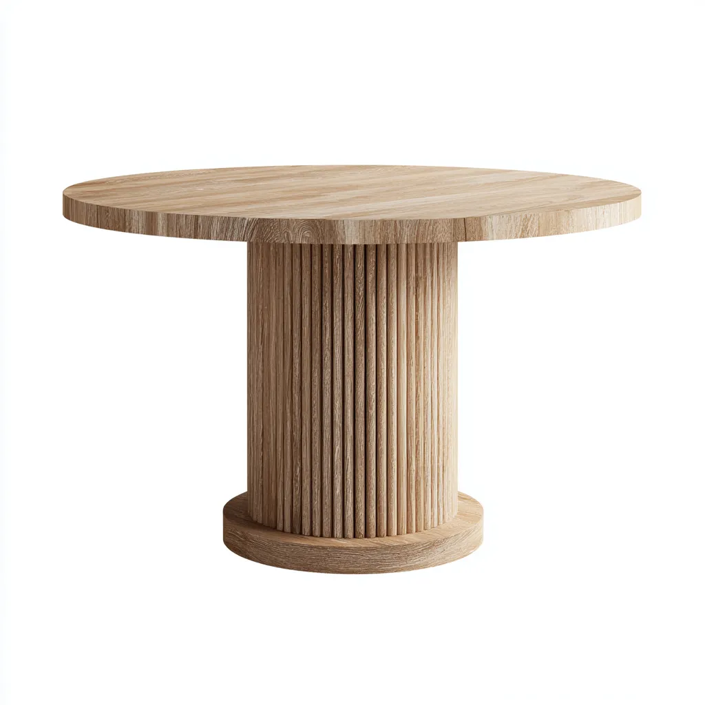 Tavolo Da Pranzo Rotondo In Rovere 125X125X75 Cm - Rovere Chiaro - Design Moderno Per Sala Da Pranzo-Reststa