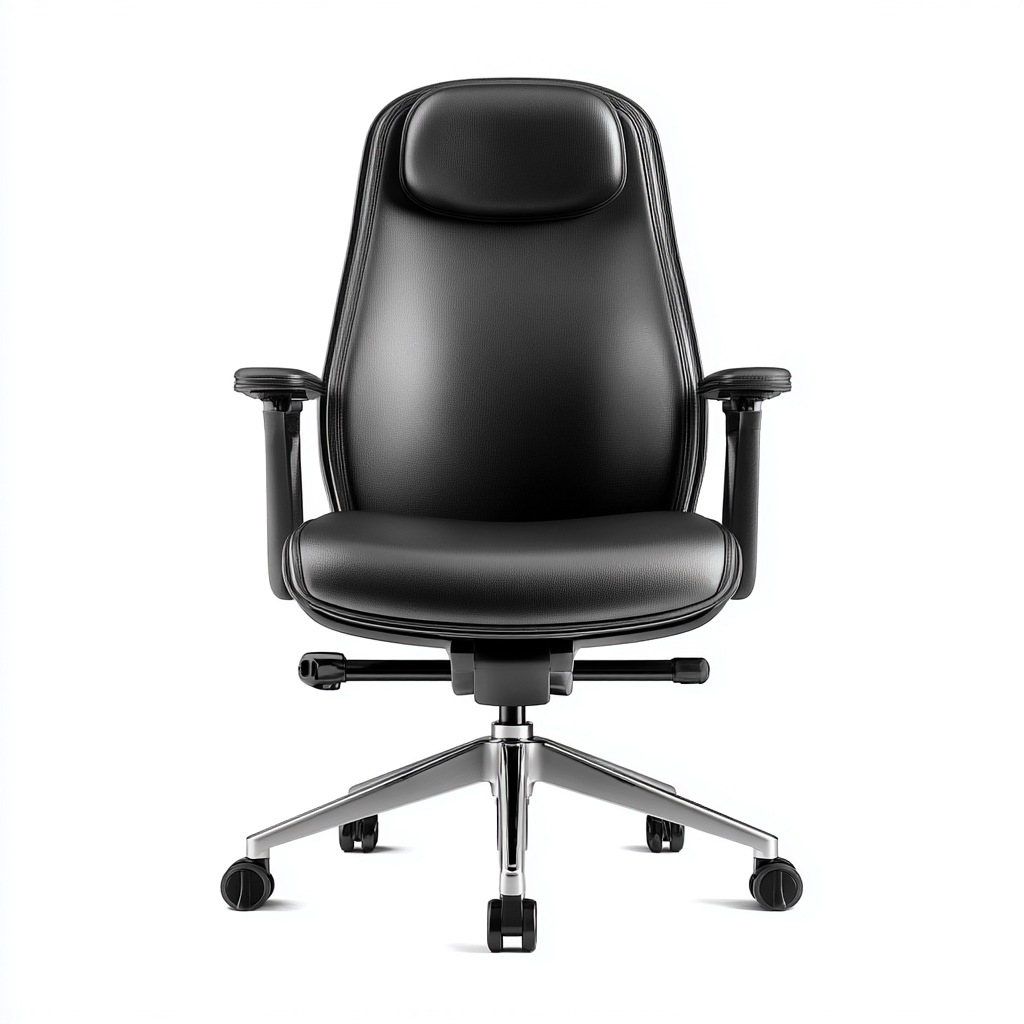 Sedia Da Ufficio In Pelle 67X69X113 Cm Nera Per Ufficio - Design Ergonomico-Reststa