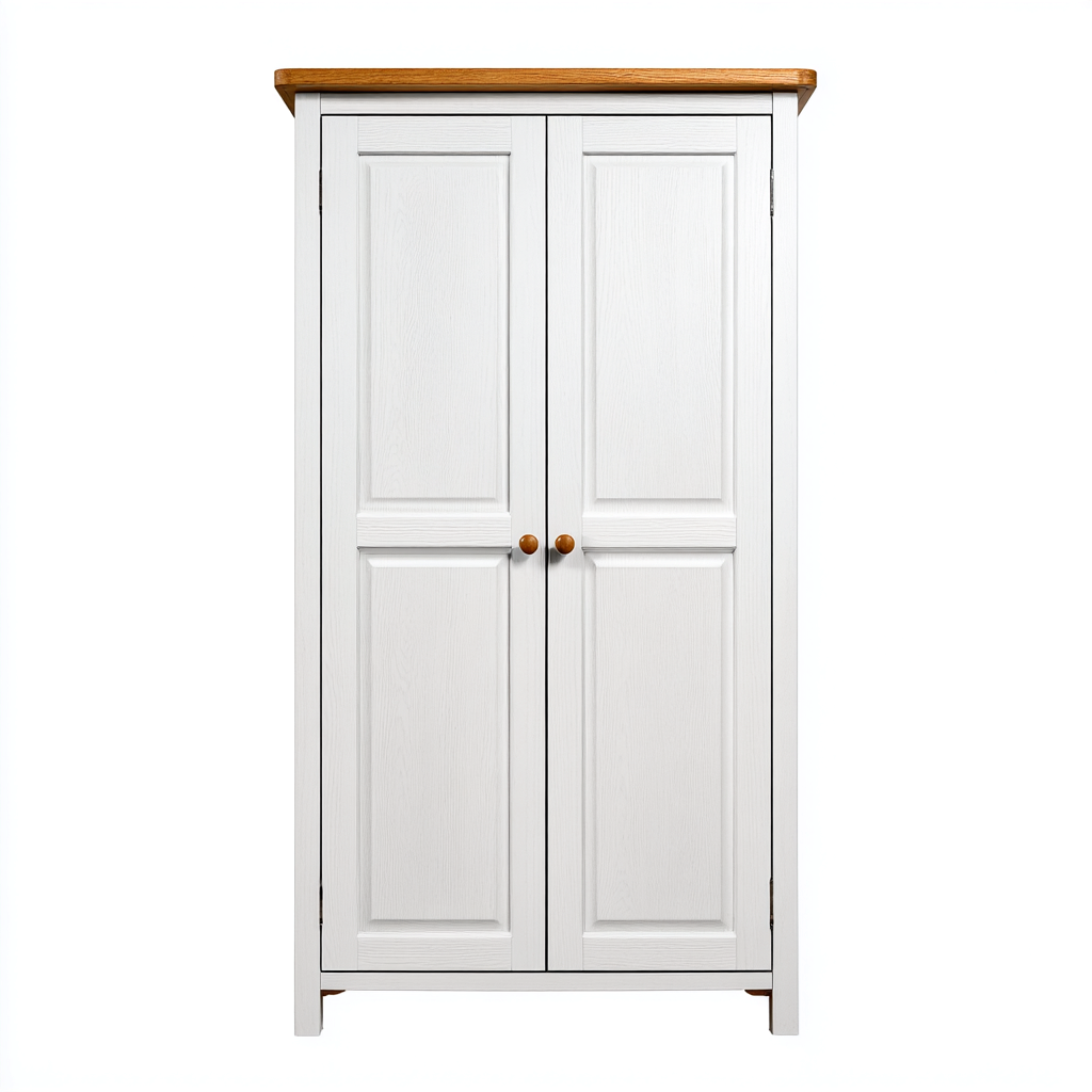 Armadietti Da Cucina In Legno 80X40X175 Cm - Bianco-Rovere - Con Vano Contenitivo - Stile Classico - Per Cucina-Reststa