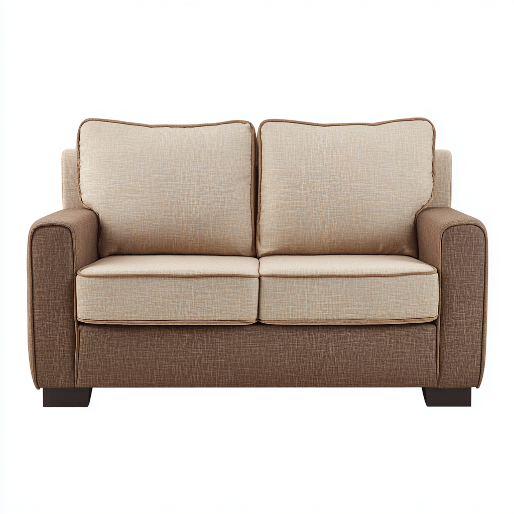 Divano A Due Posti Tessuto 168x86x84 Cm - Beige-Marrone - Adatto Per Soggiorno - Design Moderno-Reststa