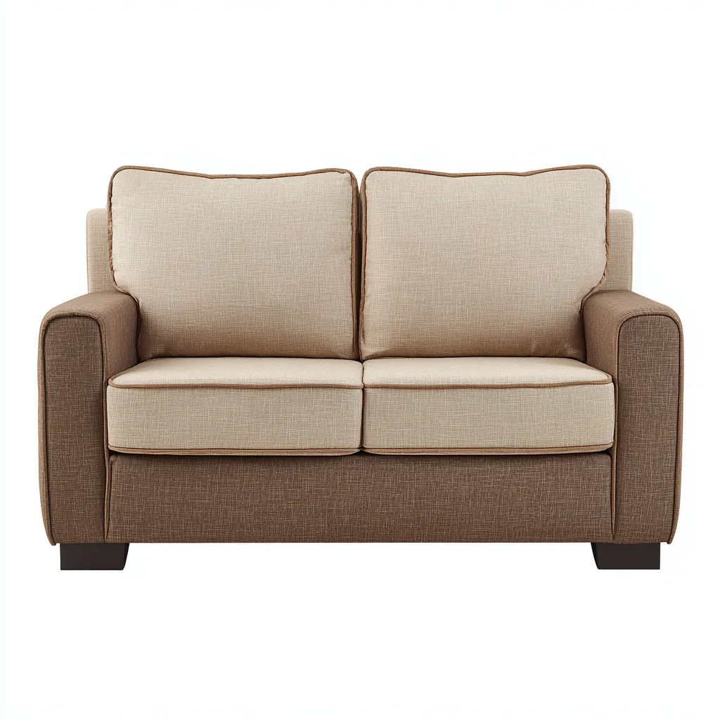 Divano A Due Posti Tessuto 168x86x84 Cm - Beige-Marrone - Adatto Per Soggiorno - Design Moderno-Reststa