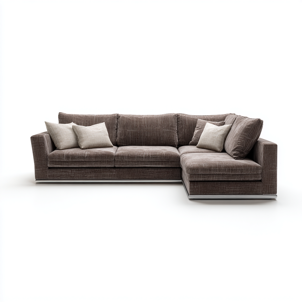 Divano Angolare Tessuto 260X165X82 Cm - Marrone - Adatto Per Soggiorno - Design Moderno-Reststa