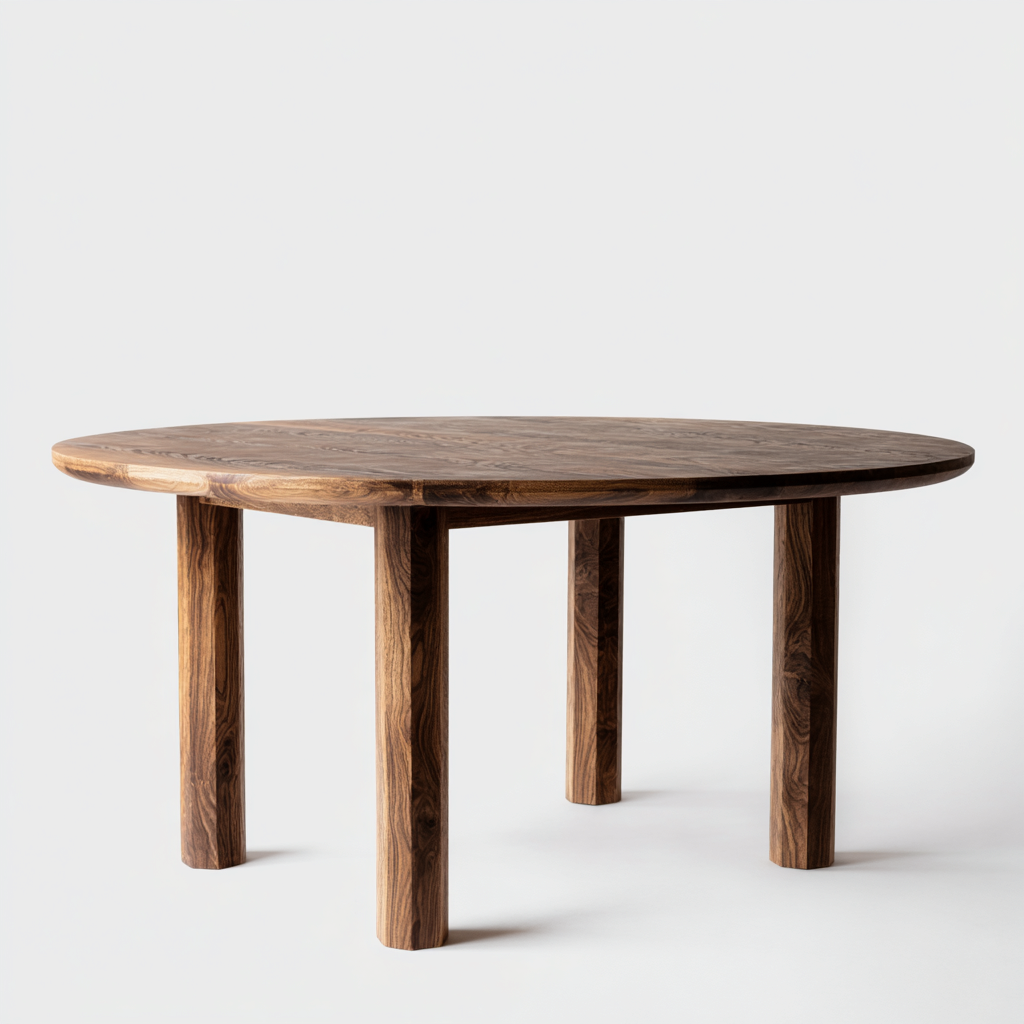 Tavolo Da Pranzo In Legno Massello 100X100X75 Cm - Noce Scuro - Design Moderno - Per Sala Da Pranzo-Reststa