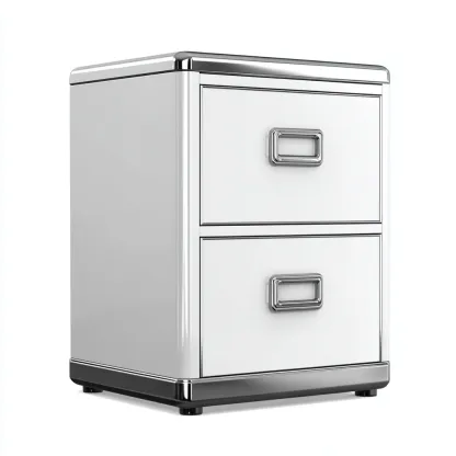 Armadio Per Ufficio In Metallo 45X55X68 Cm - Bianco - Design Con Vano Estraibile Per Archivio Ufficio-Reststa