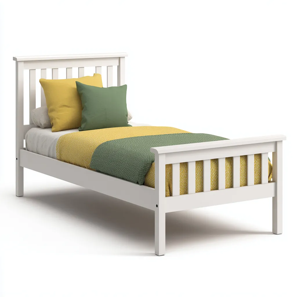 Letto Per Bambini In Legno 195x100x90 Cm - Bianco - Design Classico-Reststa