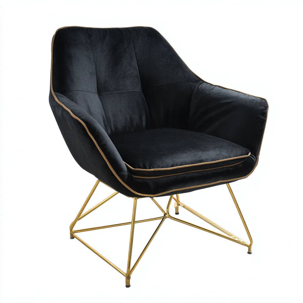 Poltrona Velluto 84x76x88 Cm - Nero - Adatta Per Soggiorno - Design Moderno-Reststa