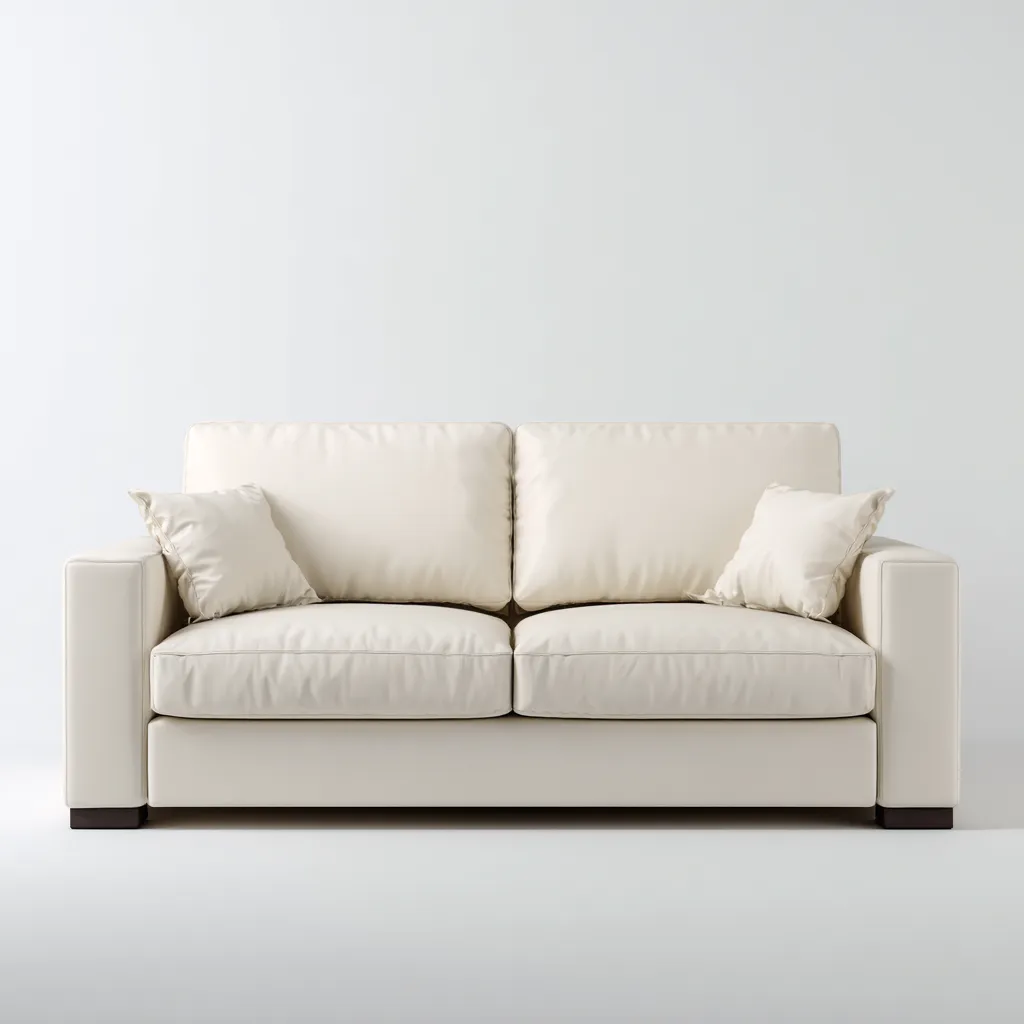 Divano A Due Posti Pelle 182x90x88 Cm - Beige Chiaro - Adatto Per Soggiorno - Design Moderno-Reststa