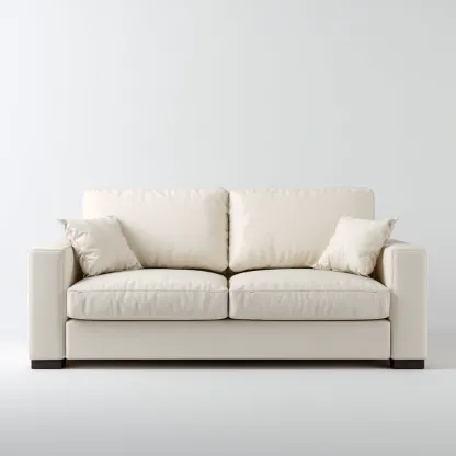 Divano A Due Posti Pelle 182x90x88 Cm - Beige Chiaro - Adatto Per Soggiorno - Design Moderno-Reststa