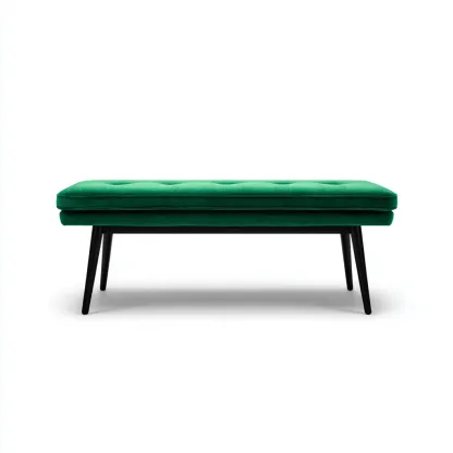 Panca Per Letto Imbottita Tessuto E Metallo 118x40x46 Cm - Verde - Design Moderno-Reststa