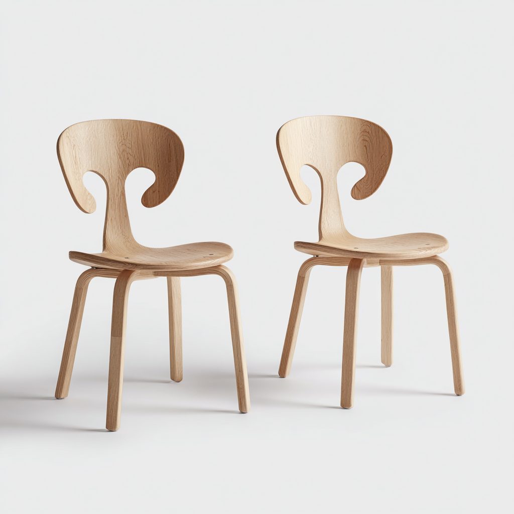 Sedia Da Pranzo In Legno 48X50X82 Cm - Legno Naturale - Design Moderno Per Sala Da Pranzo-Reststa