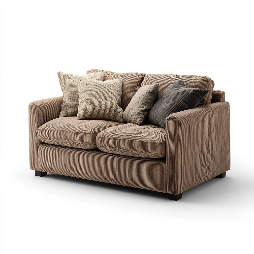 Divano A Due Posti Velluto A Costine 165x88x82 Cm - Marrone - Adatto Per Soggiorno - Design Moderno-Reststa