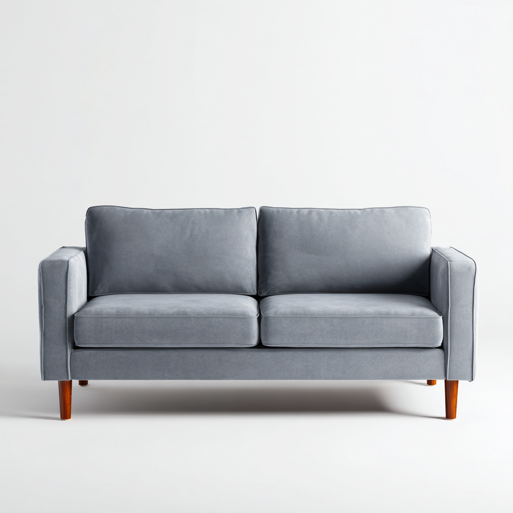 Divano A Due Posti Tessuto 176x84x82 Cm - Grigio Blu - Adatto Per Soggiorno - Design Moderno-Reststa