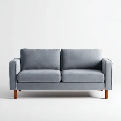 Divano A Due Posti Tessuto 176x84x82 Cm - Grigio Blu - Adatto Per Soggiorno - Design Moderno-Reststa