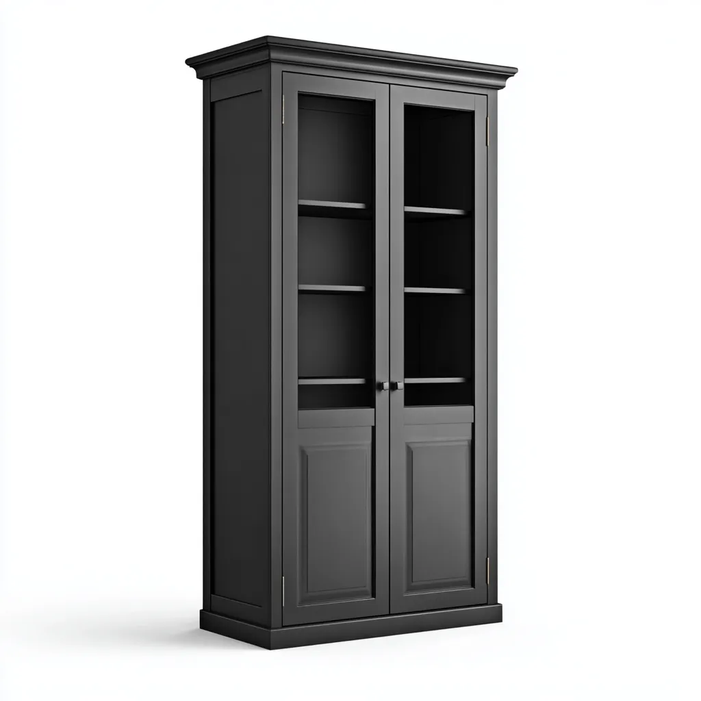 Armadietti Da Cucina In Legno 100X40X185 Cm - Nero - Con Vano Contenitivo - Stile Moderno - Per Cucina-Reststa