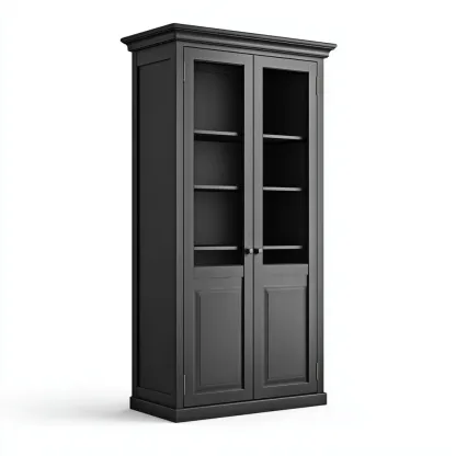 Armadietti Da Cucina In Legno 100X40X185 Cm - Nero - Con Vano Contenitivo - Stile Moderno - Per Cucina-Reststa