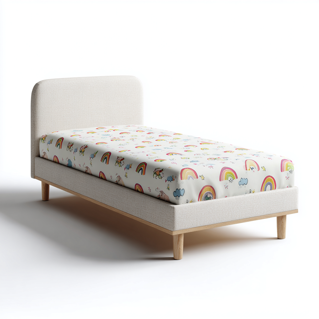 Letto Per Bambini In Legno 168x82x95 Cm - Bianco-Multicolore - Design Arcobaleno Per Bambini-Reststa