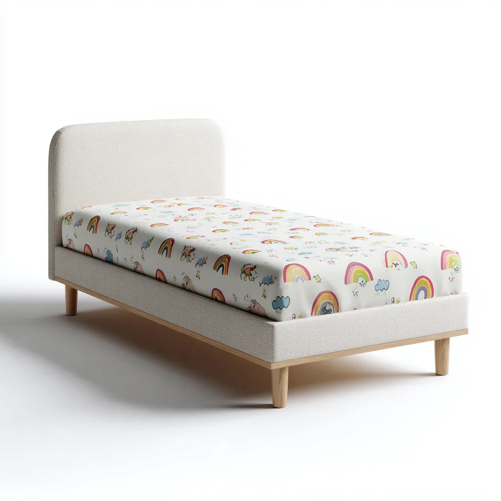 Letto Per Bambini In Legno 168x82x95 Cm - Bianco-Multicolore - Design Arcobaleno Per Bambini-Reststa