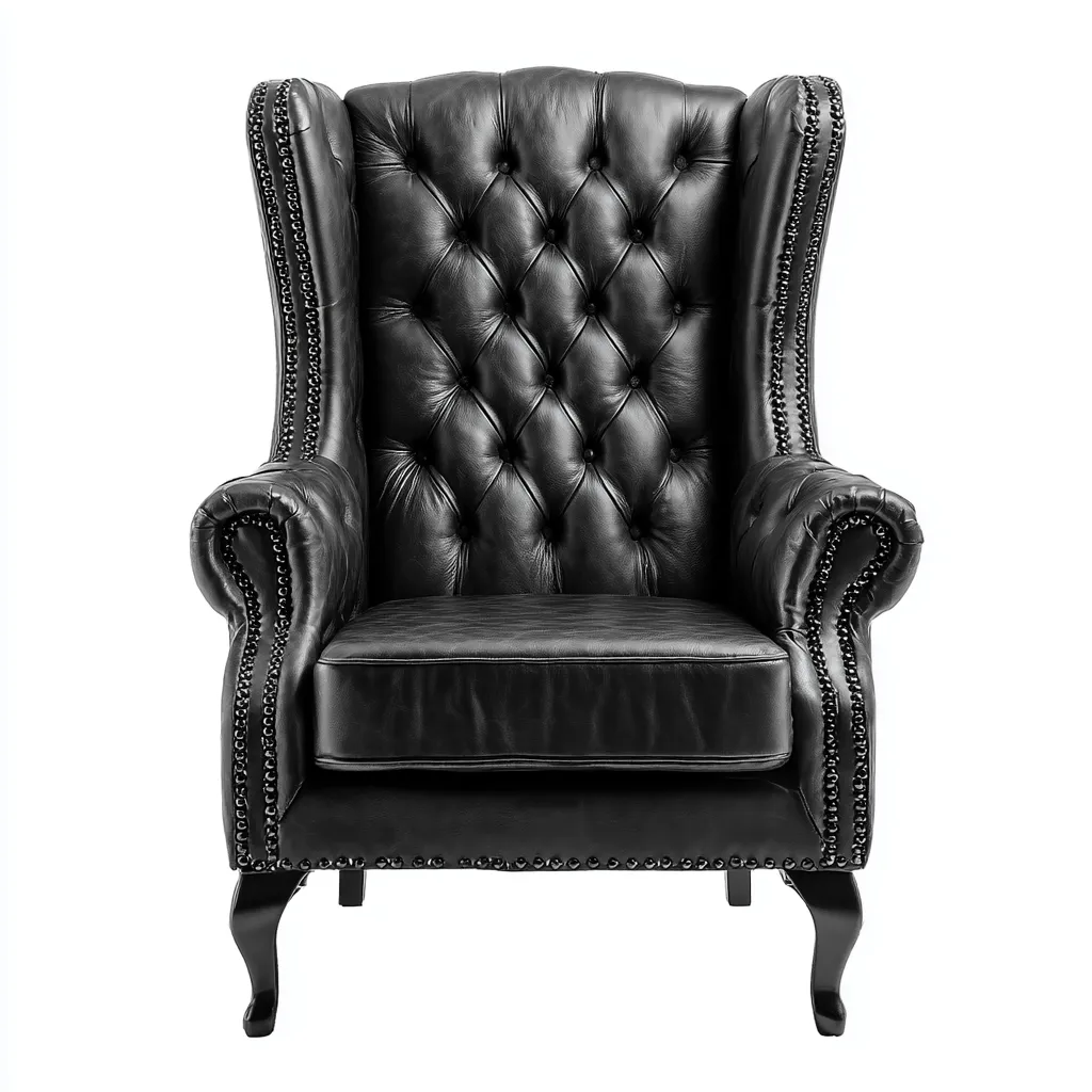 Poltrona Con Braccioli Pelle 104x96x124 Cm - Nero - Adatta Per Soggiorno - Design Classico-Reststa