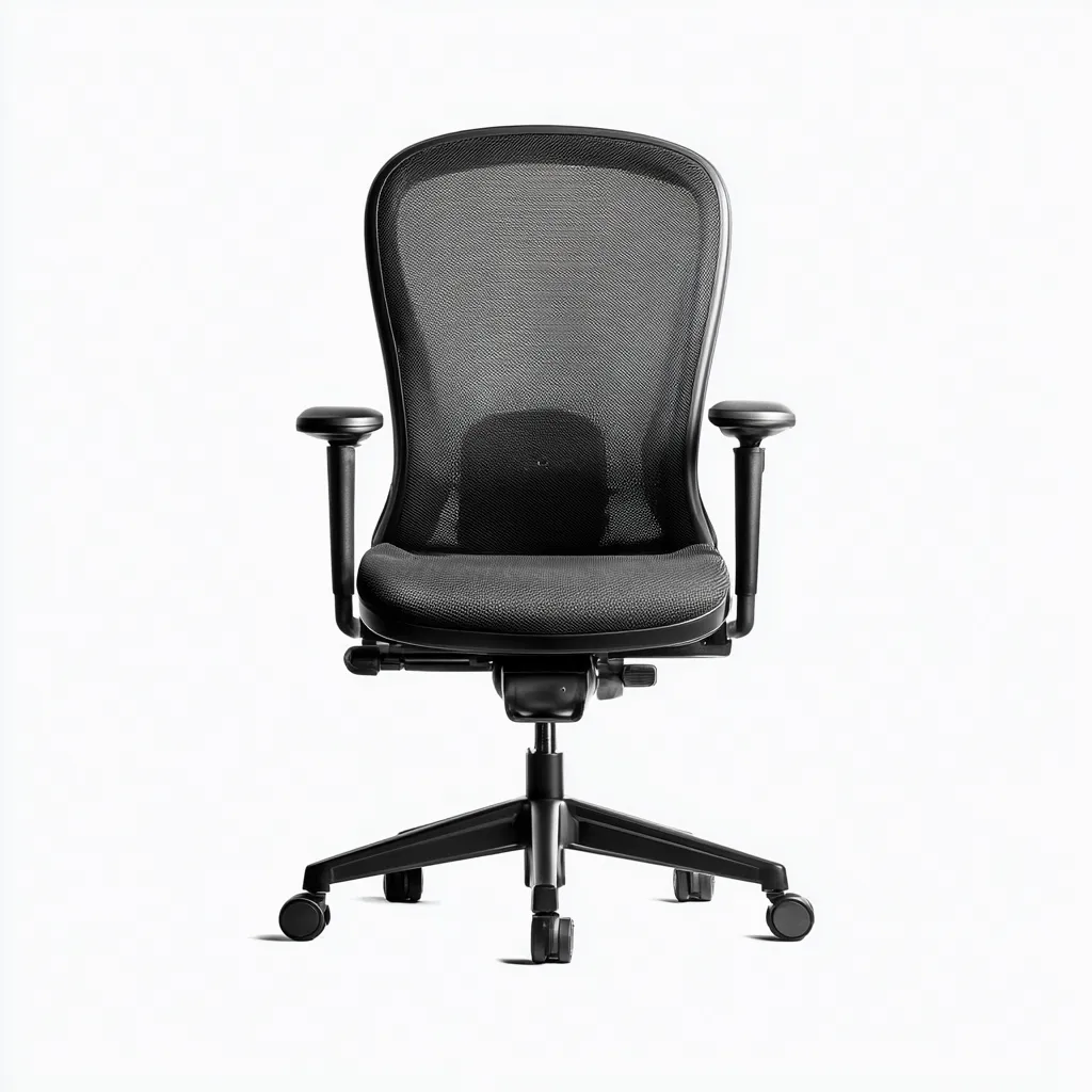 Sedia Da Ufficio In Rete 63x61x103 Cm Nera Per Ufficio - Design Ergonomico Regolabile-Reststa