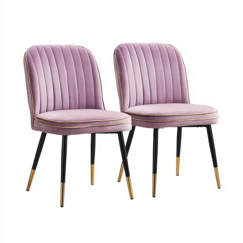 Sedia Da Pranzo In Velluto 50X55X88 Cm - Rosa Malva - Design Elegante Per Sala Da Pranzo-Reststa