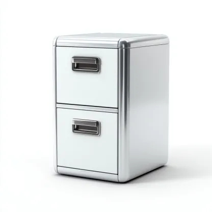 Armadio Per Ufficio In Metallo 42x50x68 Cm - Bianco-Argento - Con Vano Scorrevole Per Archiviazione-Reststa