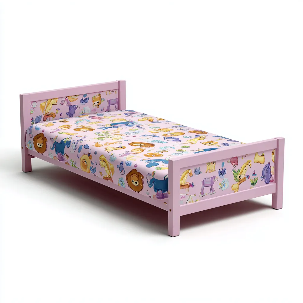 Letto Per Bambini - Legno - 150X75X55 Cm - Rosa - Design Con Pannelli Decorativi A Tema Animali-Reststa