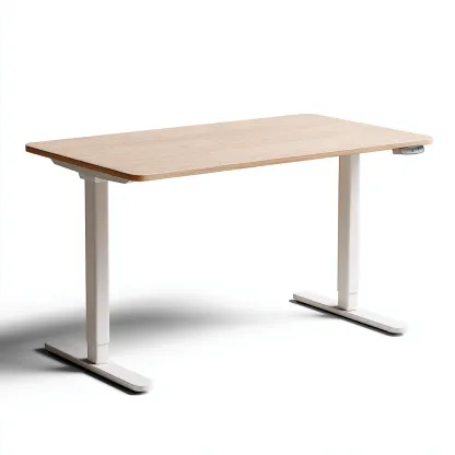 Scrivania In Metallo E Legno 120x60x75 Cm Colore Rovere Chiaro - Tavolo Da Lavoro Fisso Per Ufficio-Reststa