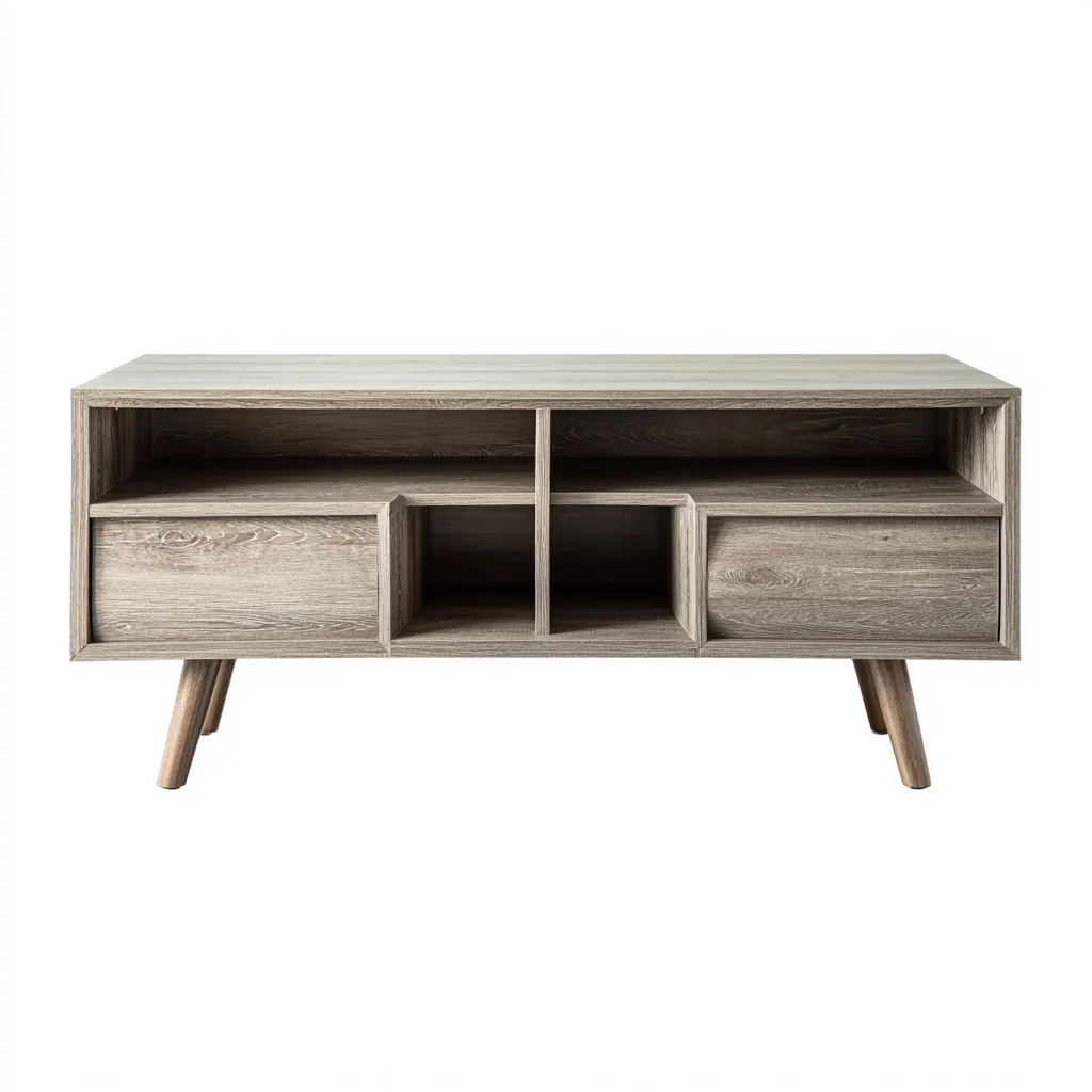 Tavolino Da Caffè Legno 120X50X55 Cm - Rovere Chiaro - Adeguato Per Soggiorno - Design Moderno-Reststa