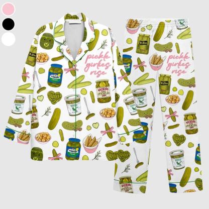 Pickles Print Satin Pajama Set