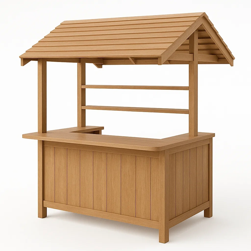 Chiosco bar in Legno Massello con Tetto a Spiovente 150×80×200 cm