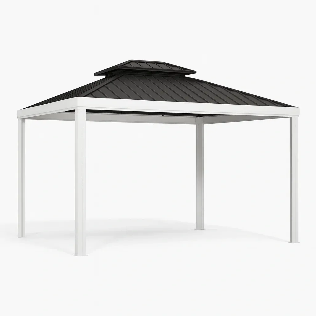 Gazebo in Alluminio con Tetto in Acciaio