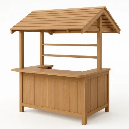 Chiosco bar in Legno Massello con Tetto a Spiovente 150×80×200 cm