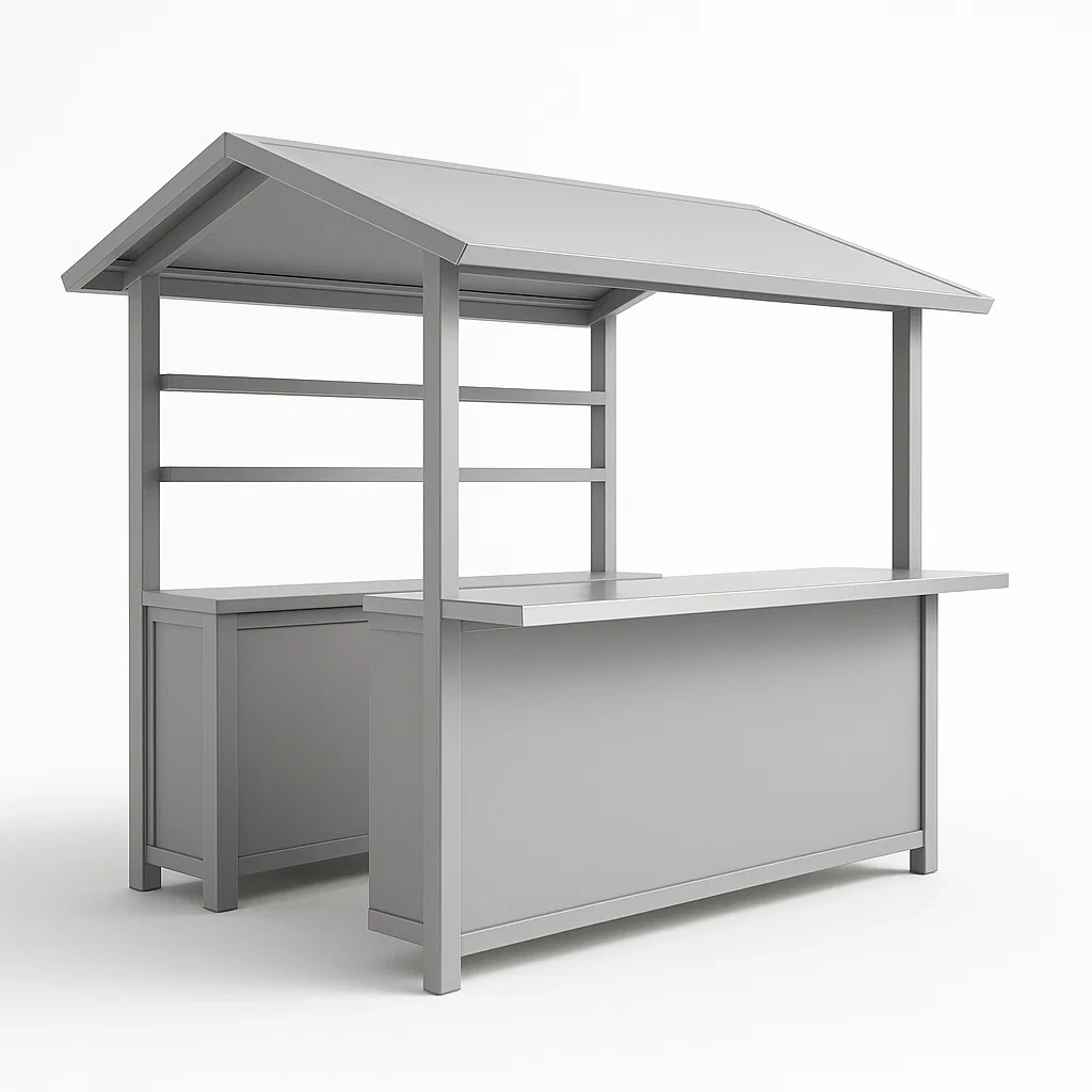 Chiosco bar in Metallo con Tetto Rimovibile Grigio