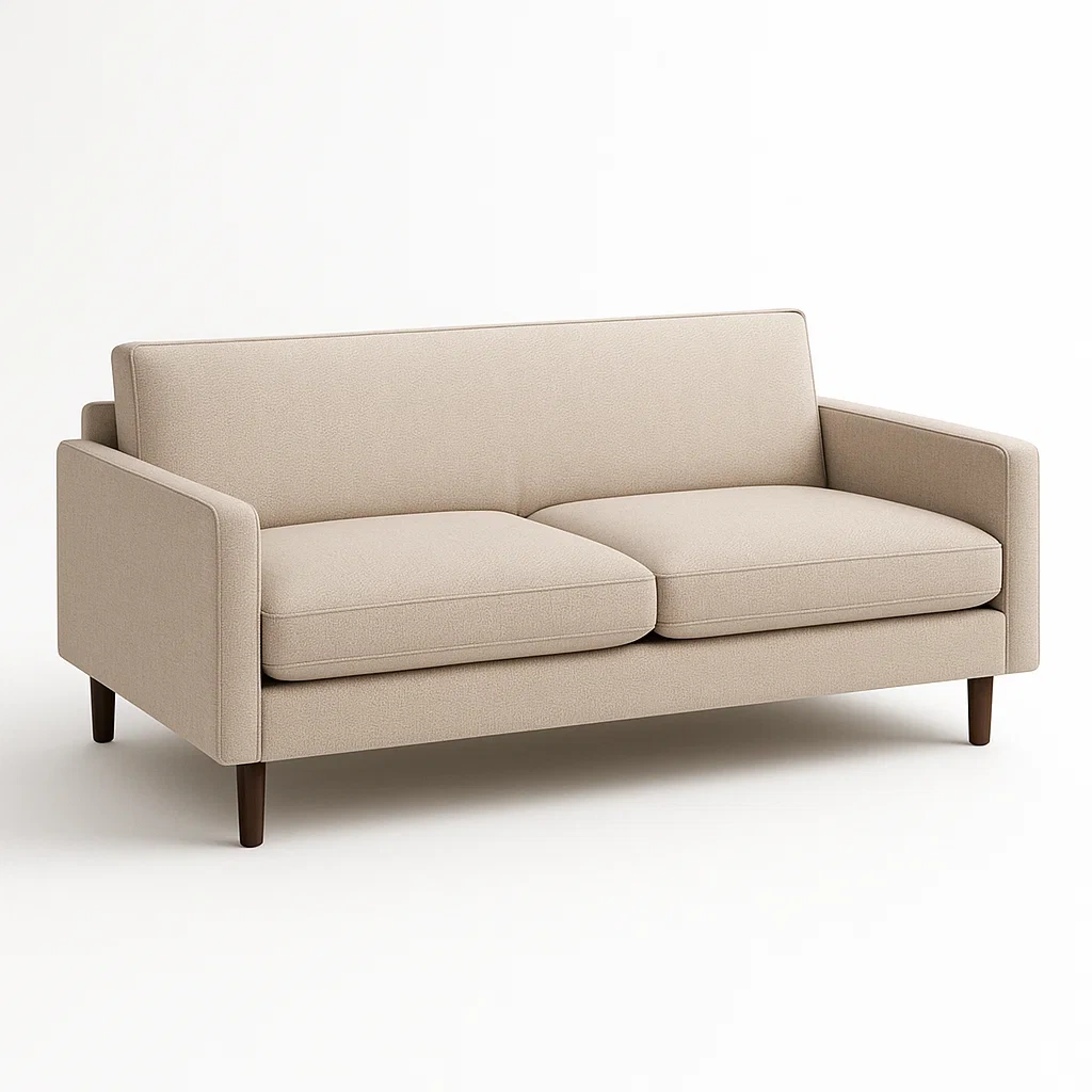 Divano a 2 Posti in Tessuto Beige