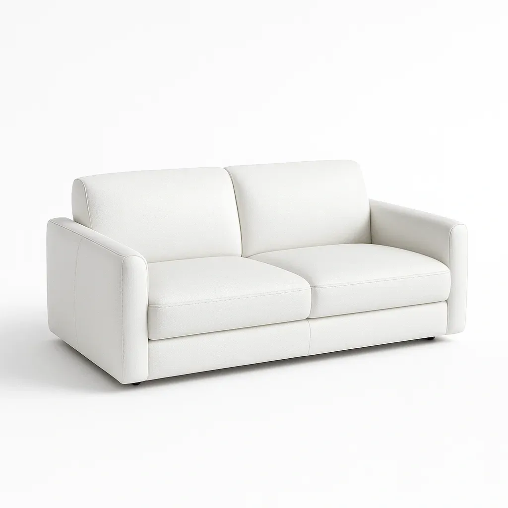 Divano a 2 Posti in Pelle Bianca 190×95×85 cm