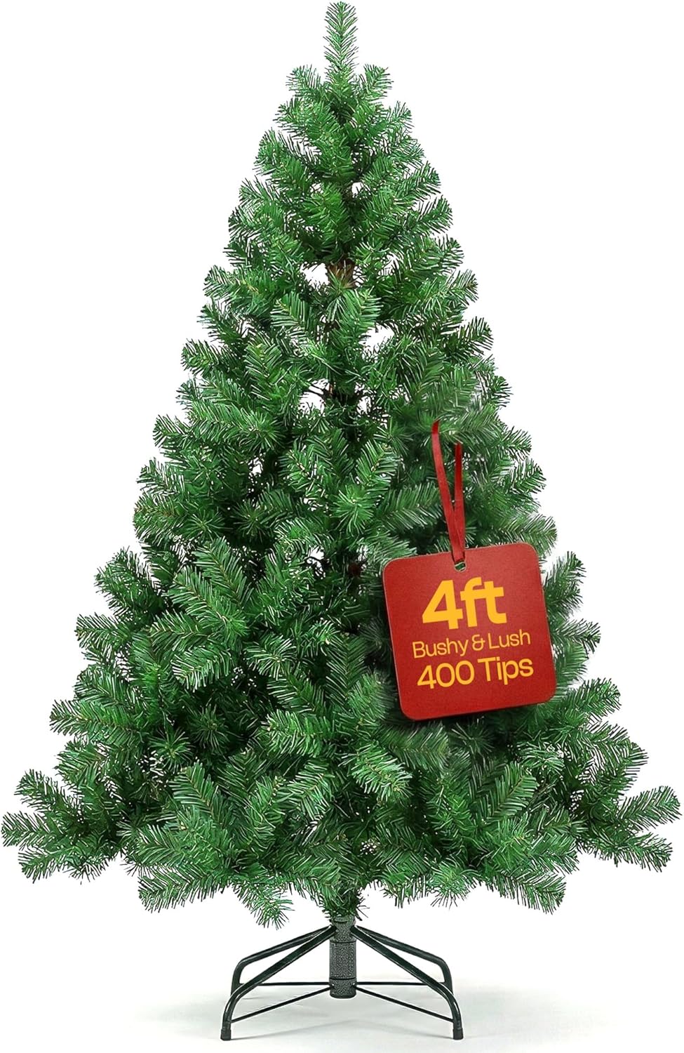 KLASS 4ft Christmas Tree 400 Tips Lush Xmas Tree, Premium PVC Realistic Artificial Christmas Tree With Metal Stand, Green Christmas Trees in 4 ft, 5ft, 6ft & 7ft Sizes Perfect Christmas Decoration