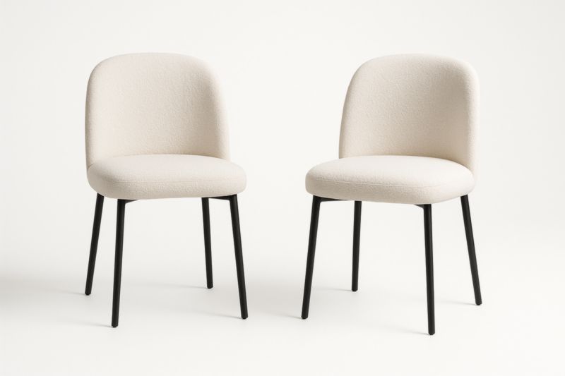 Lot de 2 chaises en polyester avec pieds en métal