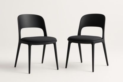 Chaise Polypropylène avec Siège en Tissu Noir