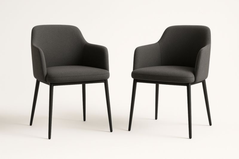 Lot de 2 chaises en tissu avec accoudoirs