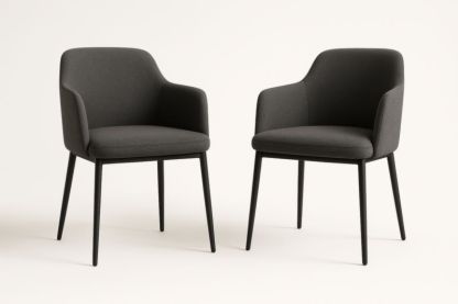Lot de 2 chaises en tissu avec accoudoirs
