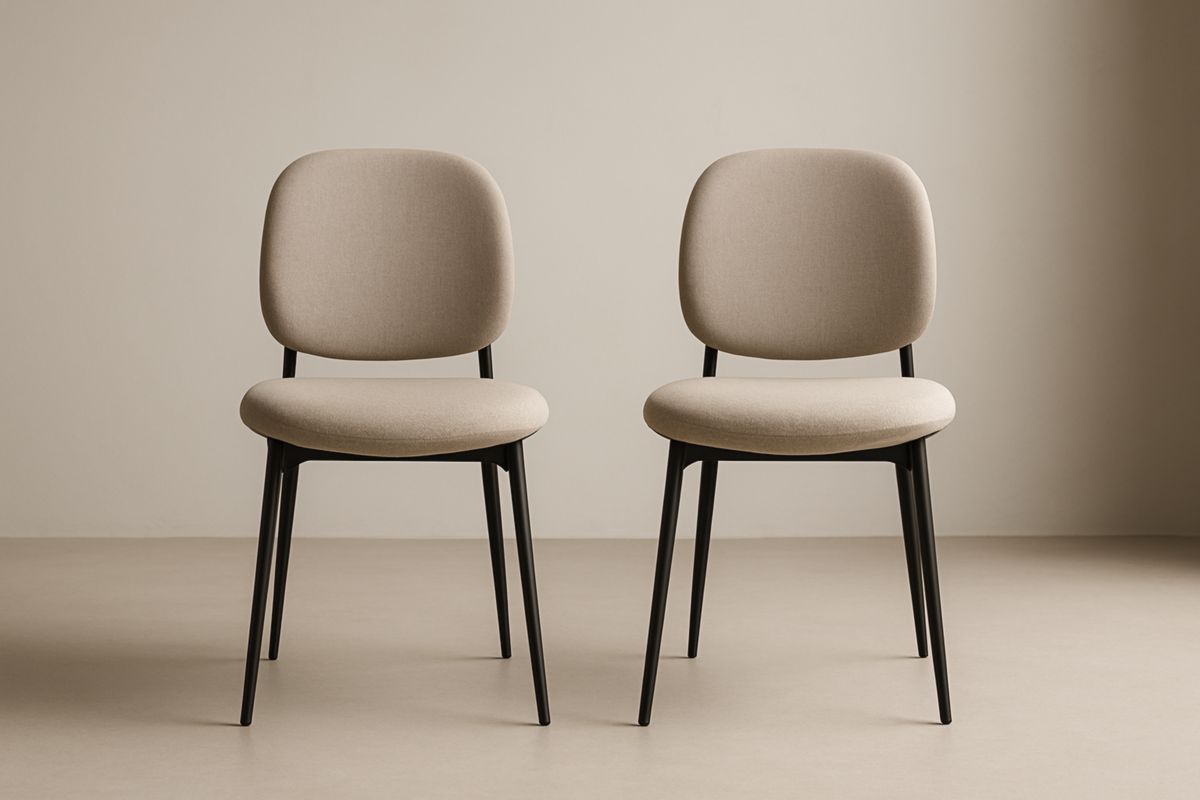 Lot de 2 chaises de salle à manger tissu acier 48x54x85 cm