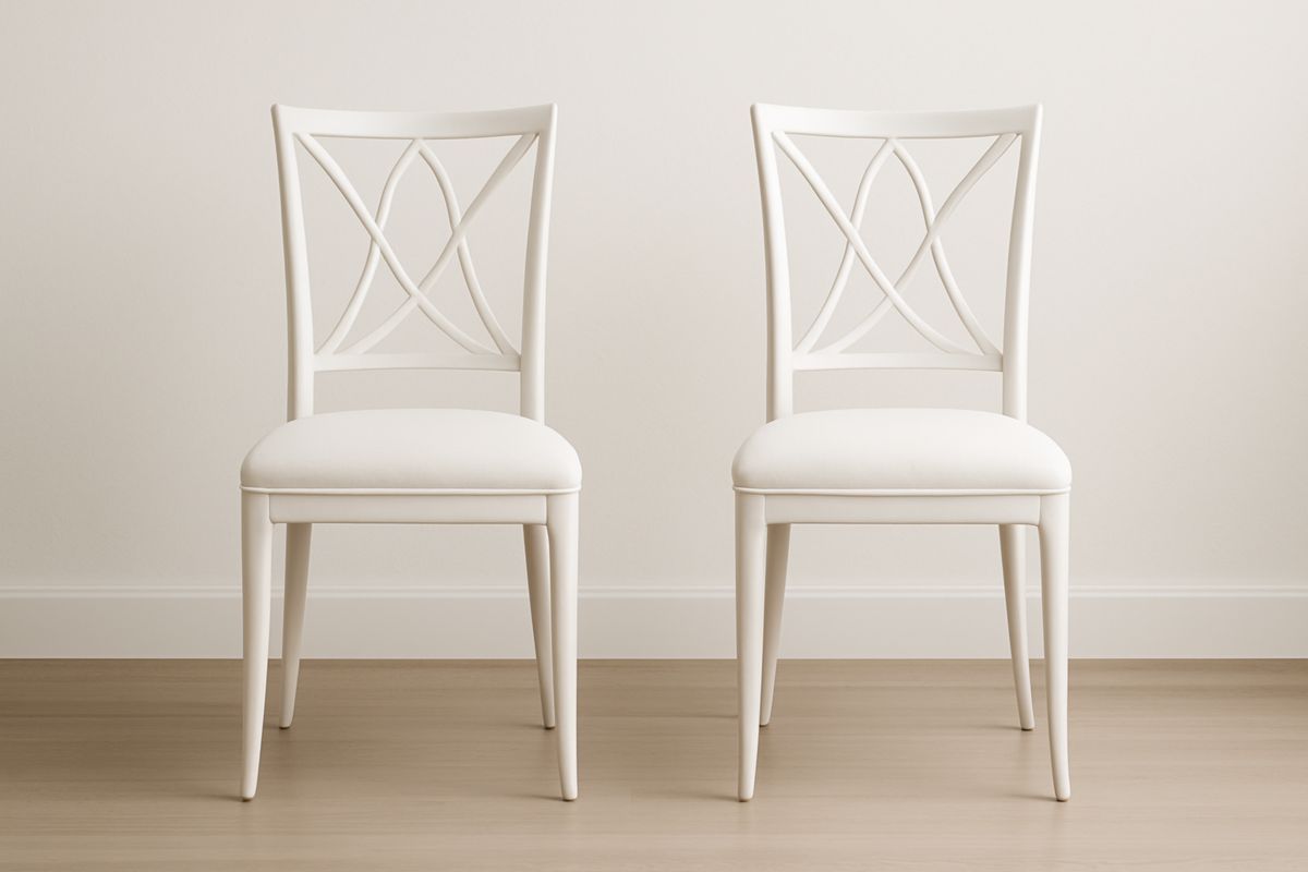 Chaises de Salle à Manger en Bois avec Rembourrage en Mousse Blanc