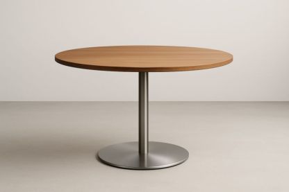 Tavolo rotondo in legno e acciaio